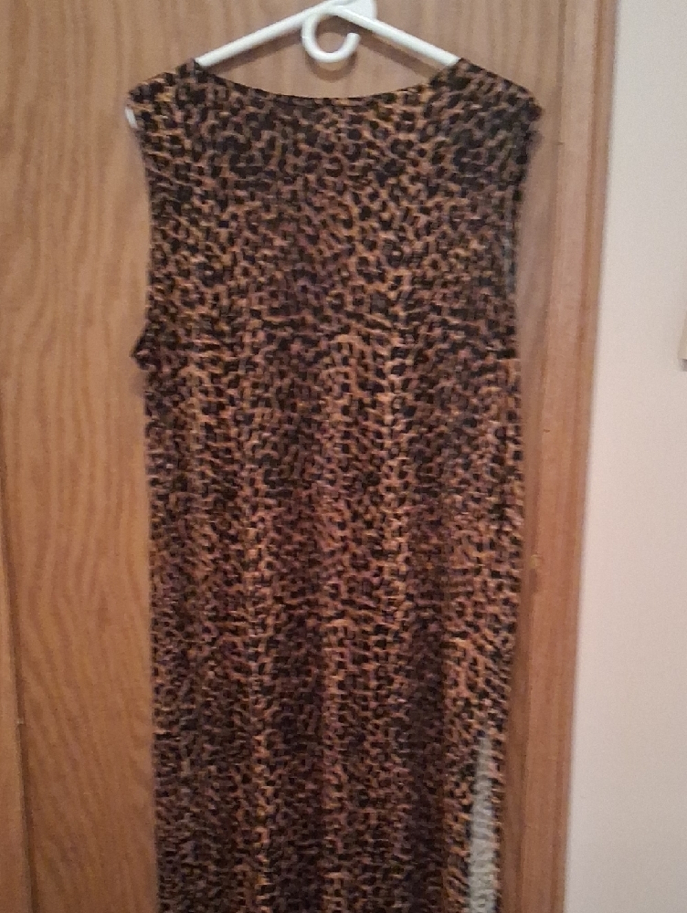 JSX Leopard Print Sleeveless Long Vest - Brown/Black - Picture 4 of 5